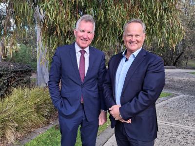 Albury Mayor Kevin Mack and Wodonga Mayor Michael Gobel